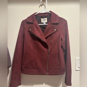 Old Navy Women's Deep Red Leather Jacket